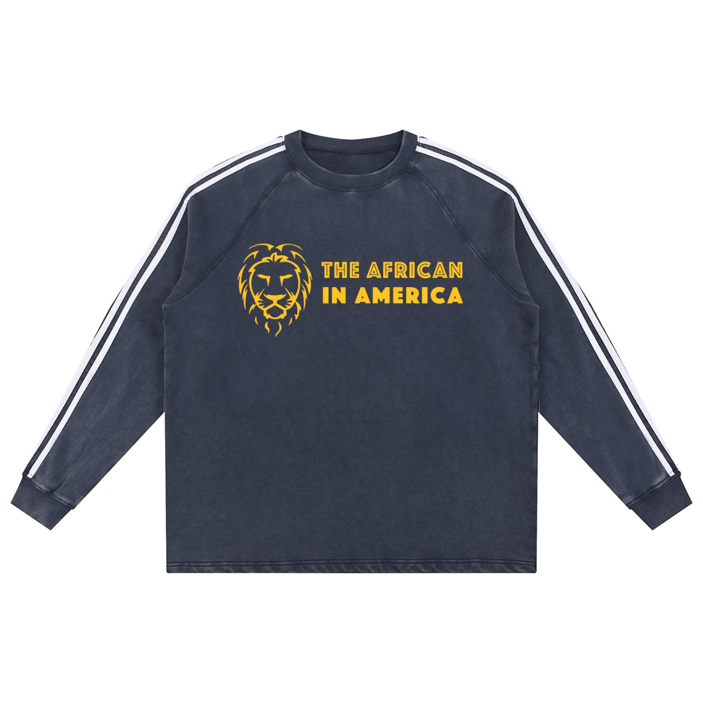 Snow Washed Oversized Sweatshirt – 360GSM Cotton Contrast Tape Streetwear