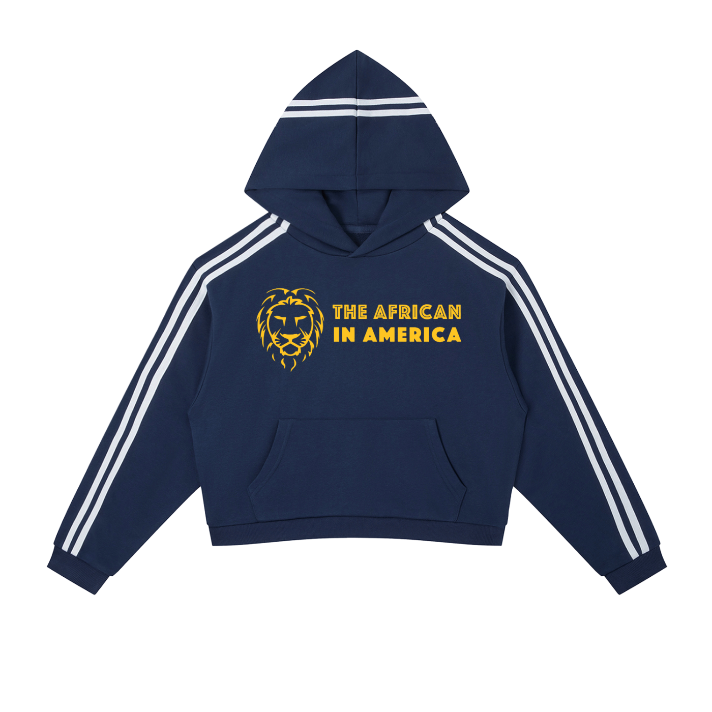 Cropped Hoodie Women – Contrast Side Stripe Cotton Streetwear Hoodie