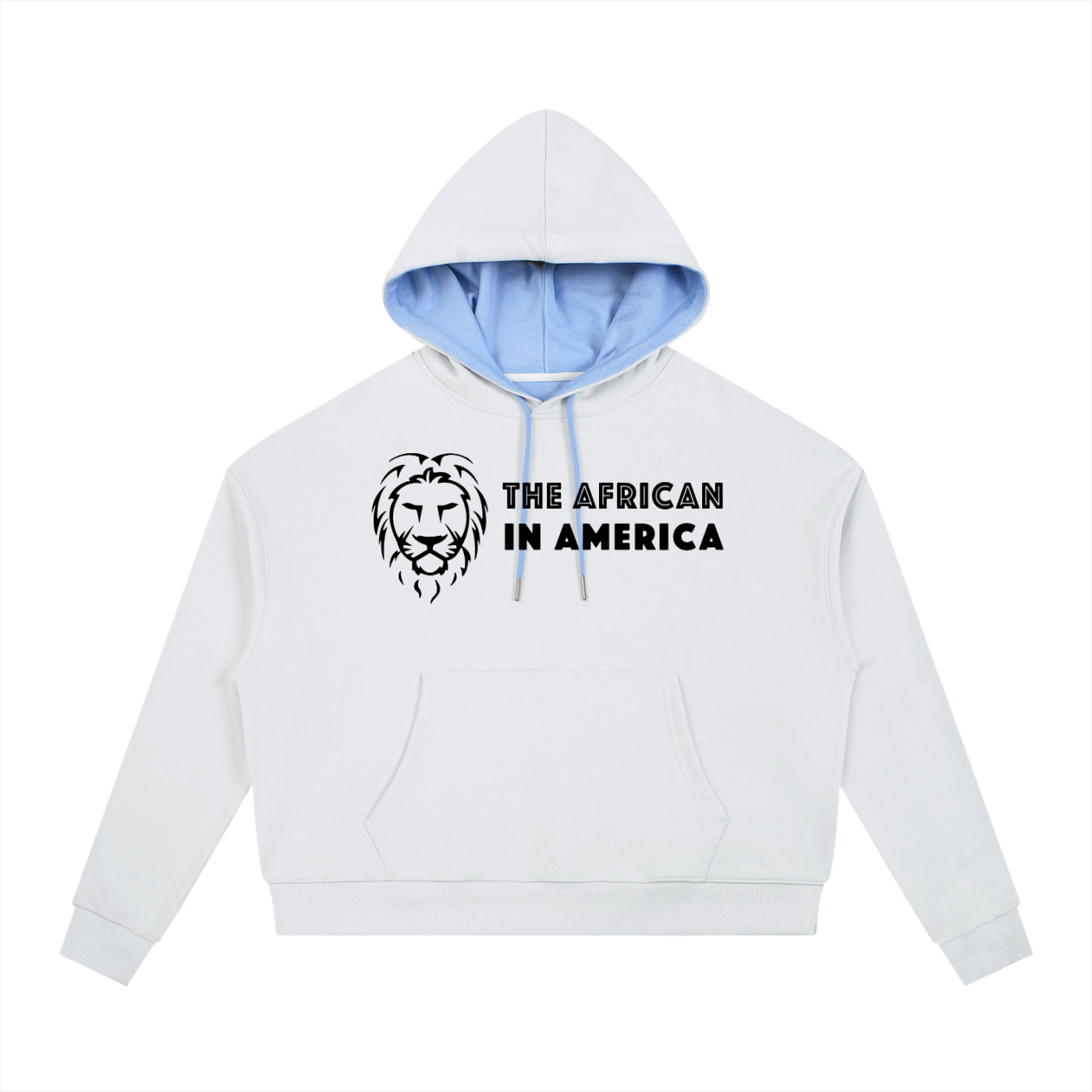White Contrast Drawstring Oversized Hoodie – Heavyweight Streetwear Pullover