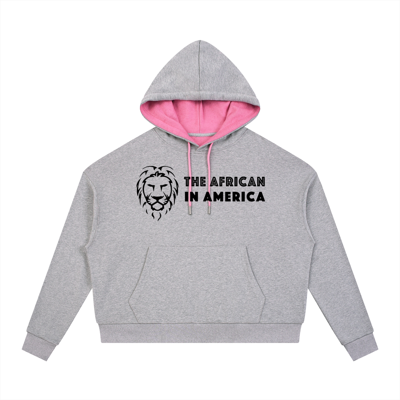 White Contrast Drawstring Oversized Hoodie – Heavyweight Streetwear Pullover