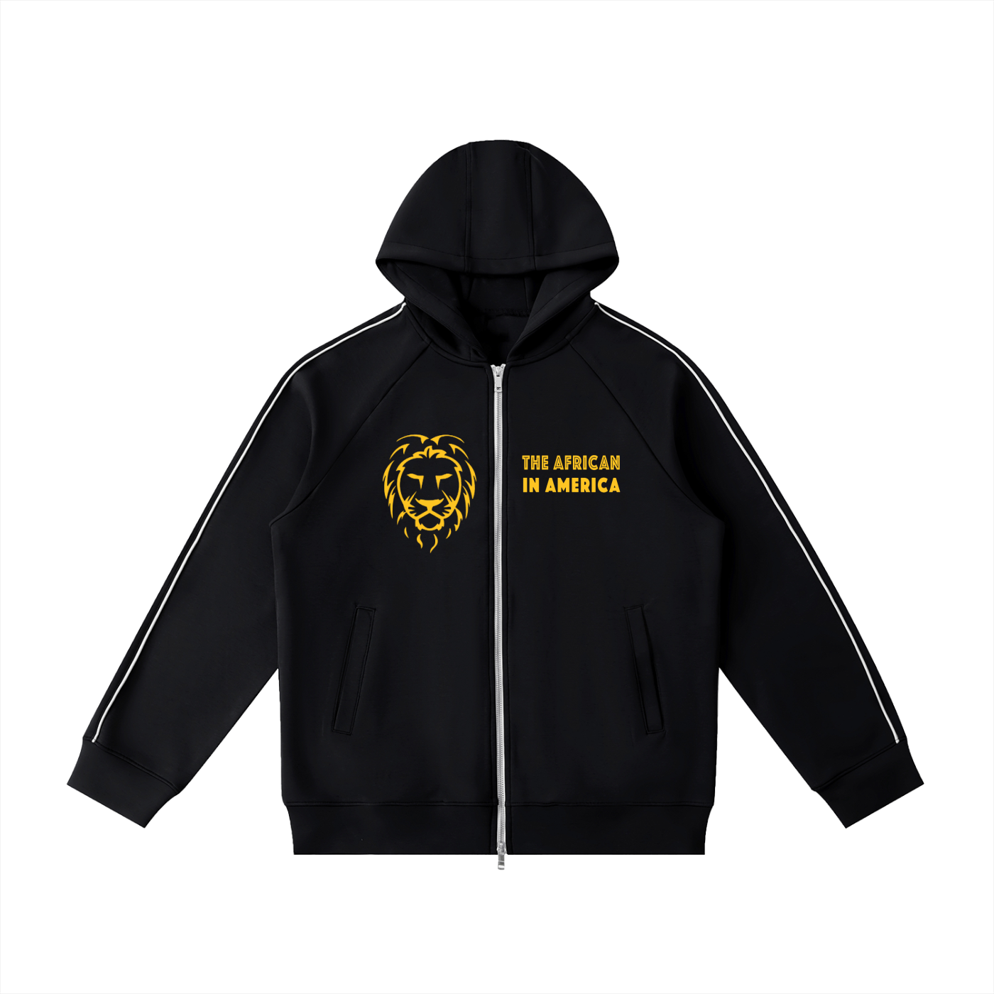 Zip Up Hoodie Men – Heavyweight Raglan Sleeve Streetwear Jacket