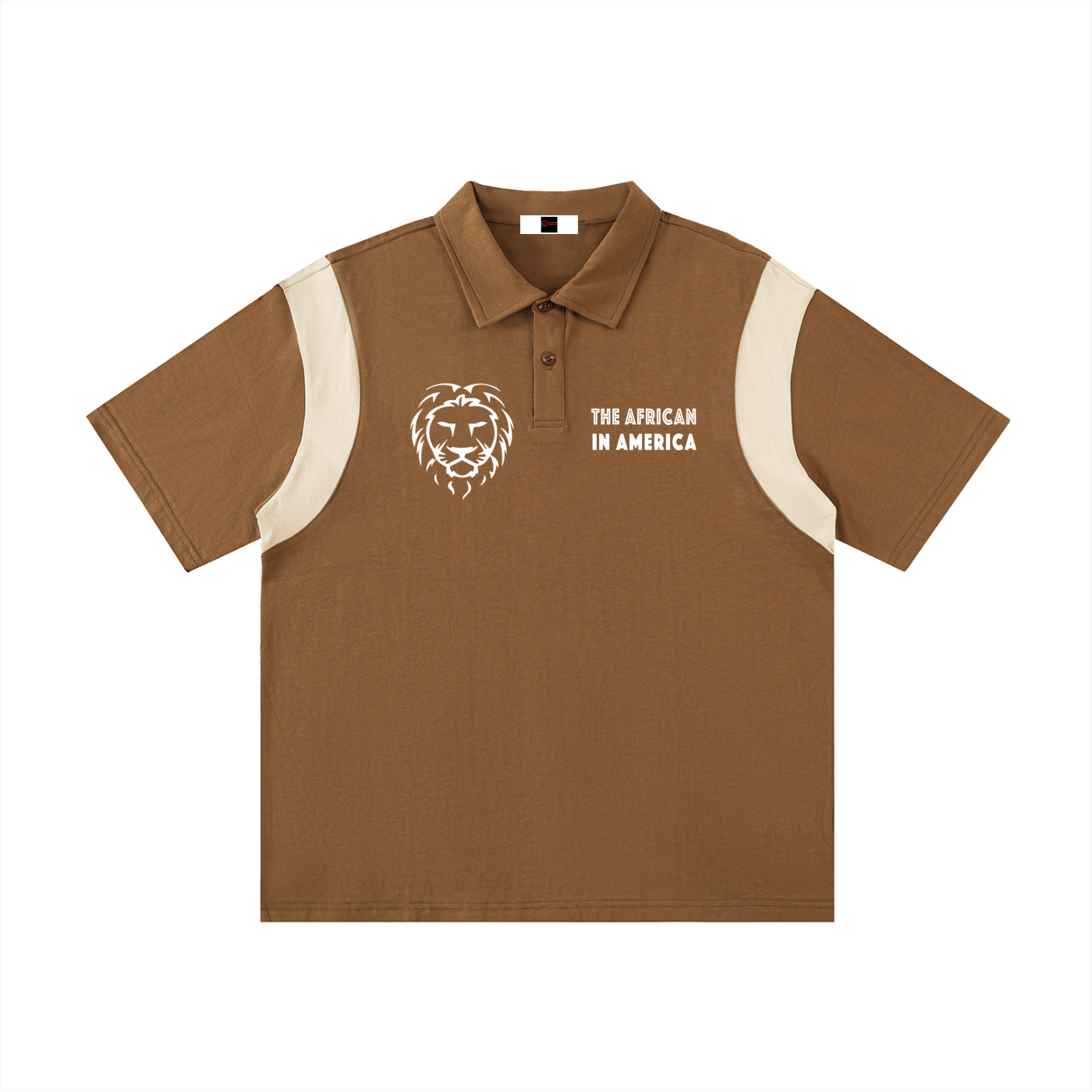 Contrast Panel Cotton Polo Shirt