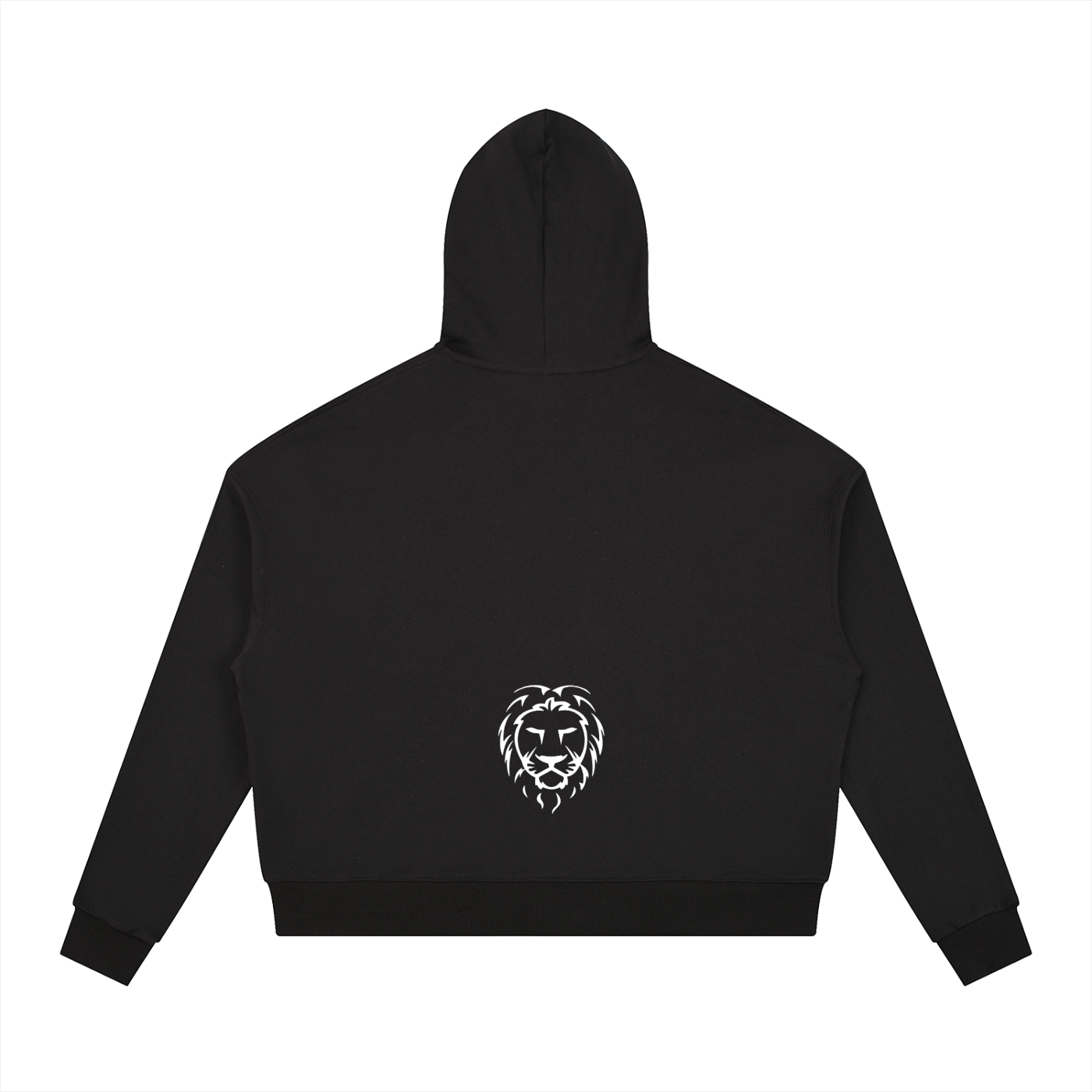 Black Contrast Drawstring Oversized Hoodie – Heavyweight Streetwear