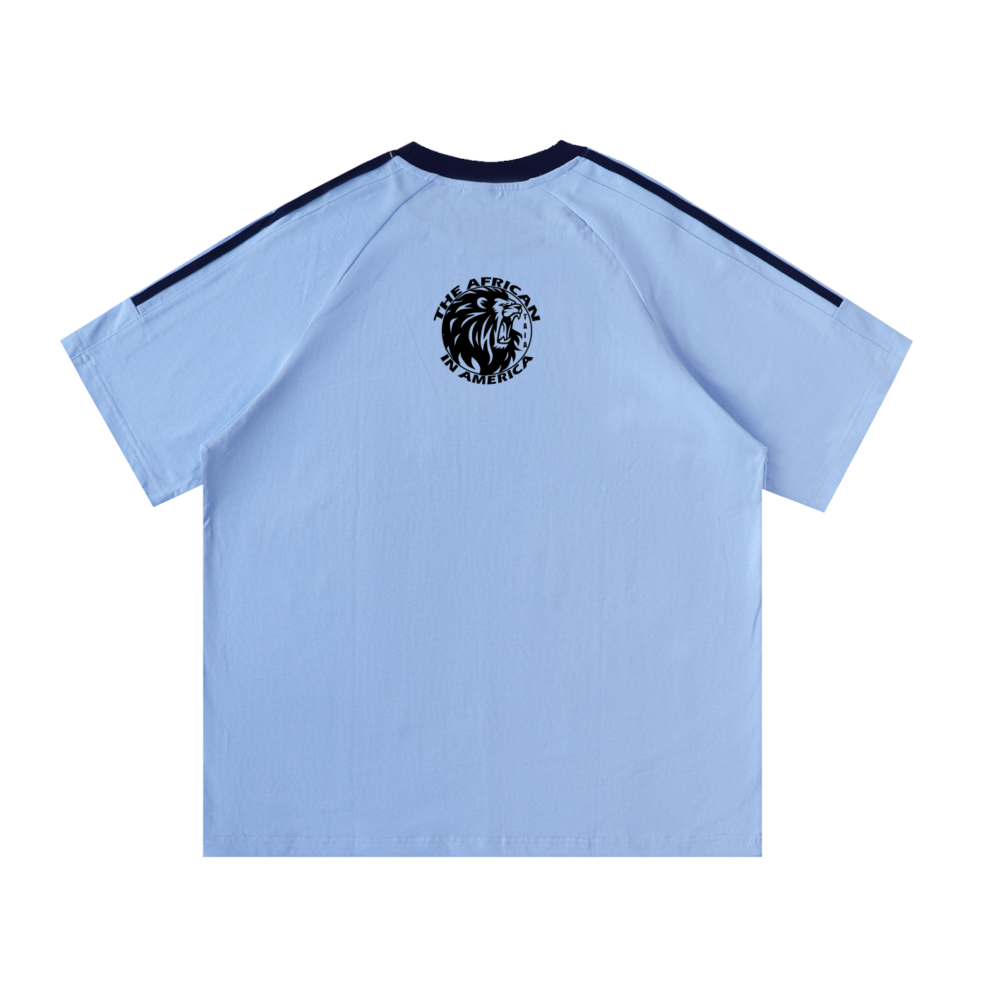 Contrast Tape Crewneck T-Shirt – Premium Cotton Athletic Streetwear Tee