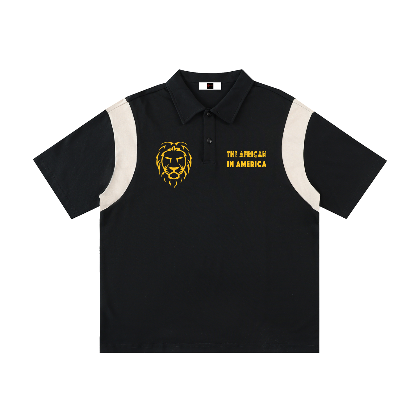 Contrast Panel Cotton Polo Shirt