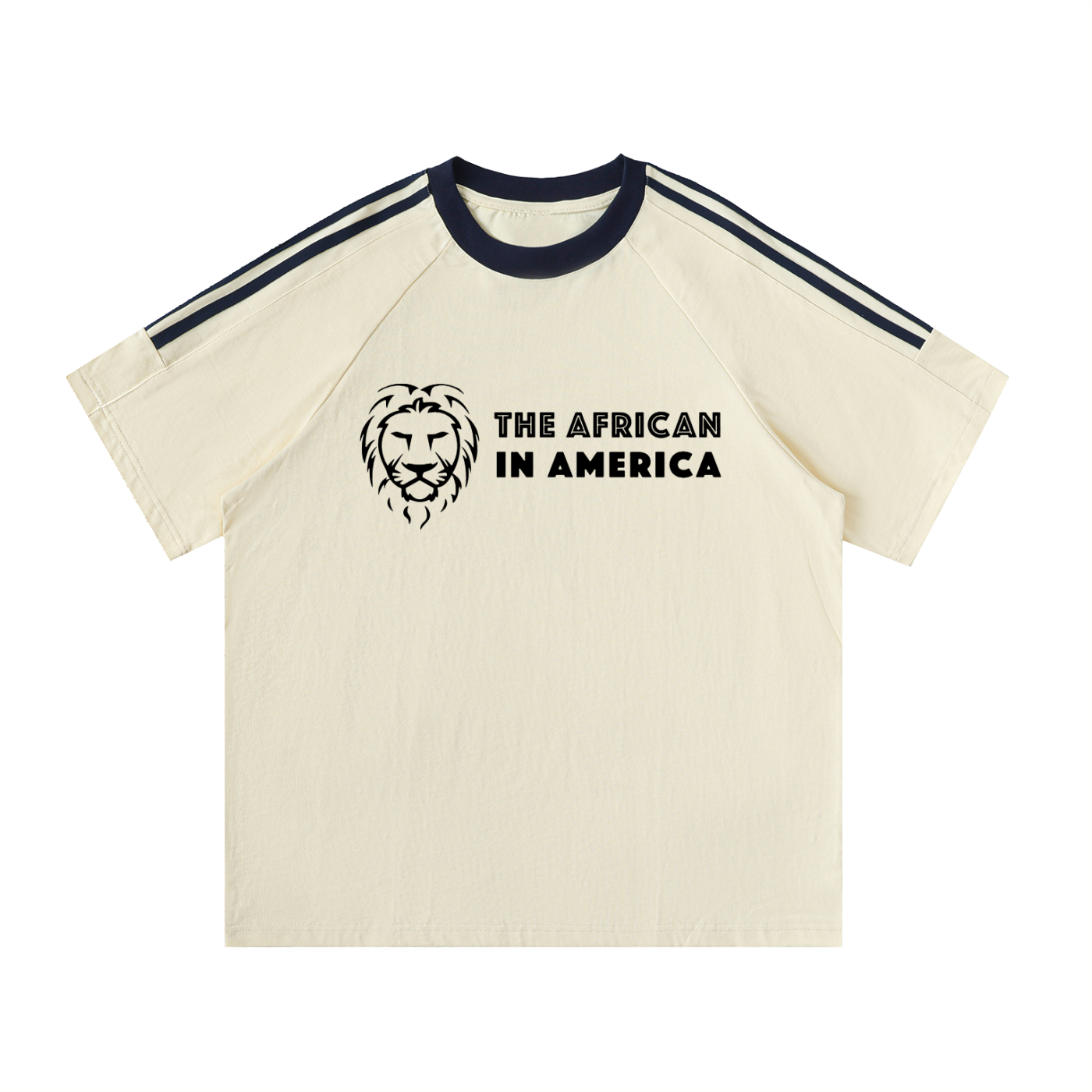 Contrast Tape Crewneck T-Shirt – Premium Cotton Athletic Streetwear Tee