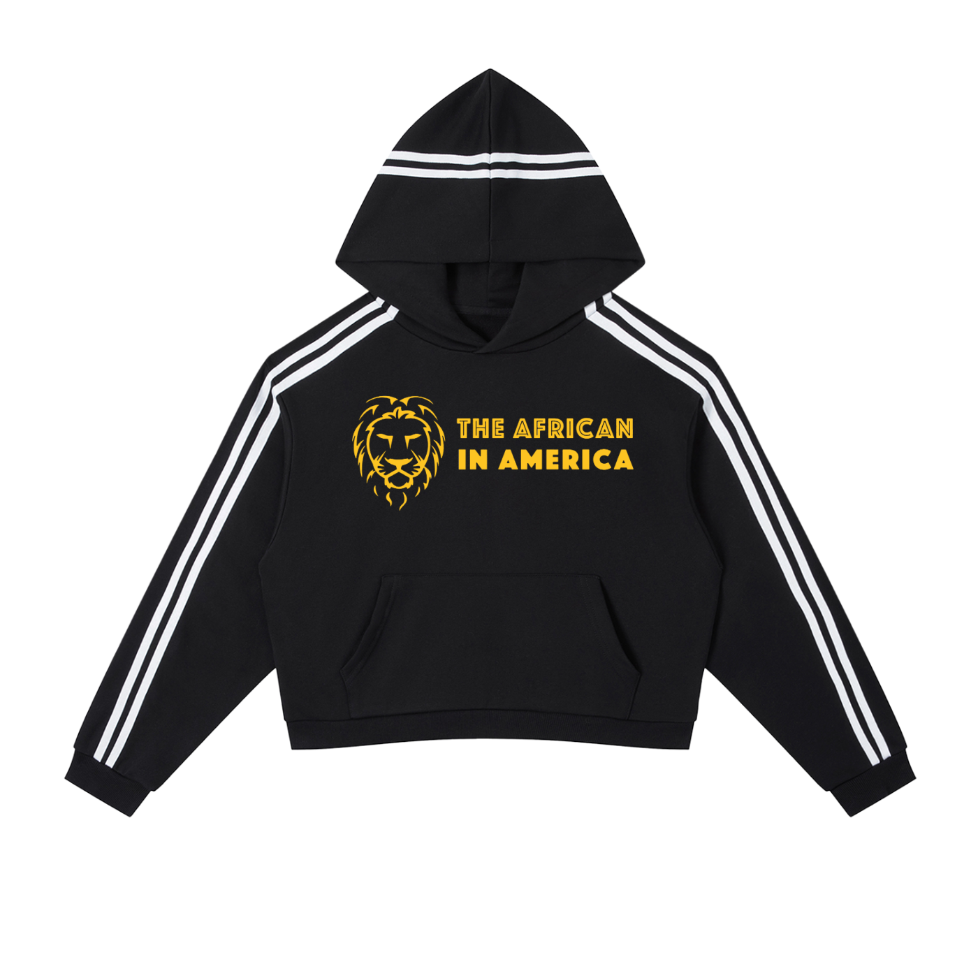 Cropped Hoodie Women – Contrast Side Stripe Cotton Streetwear Hoodie