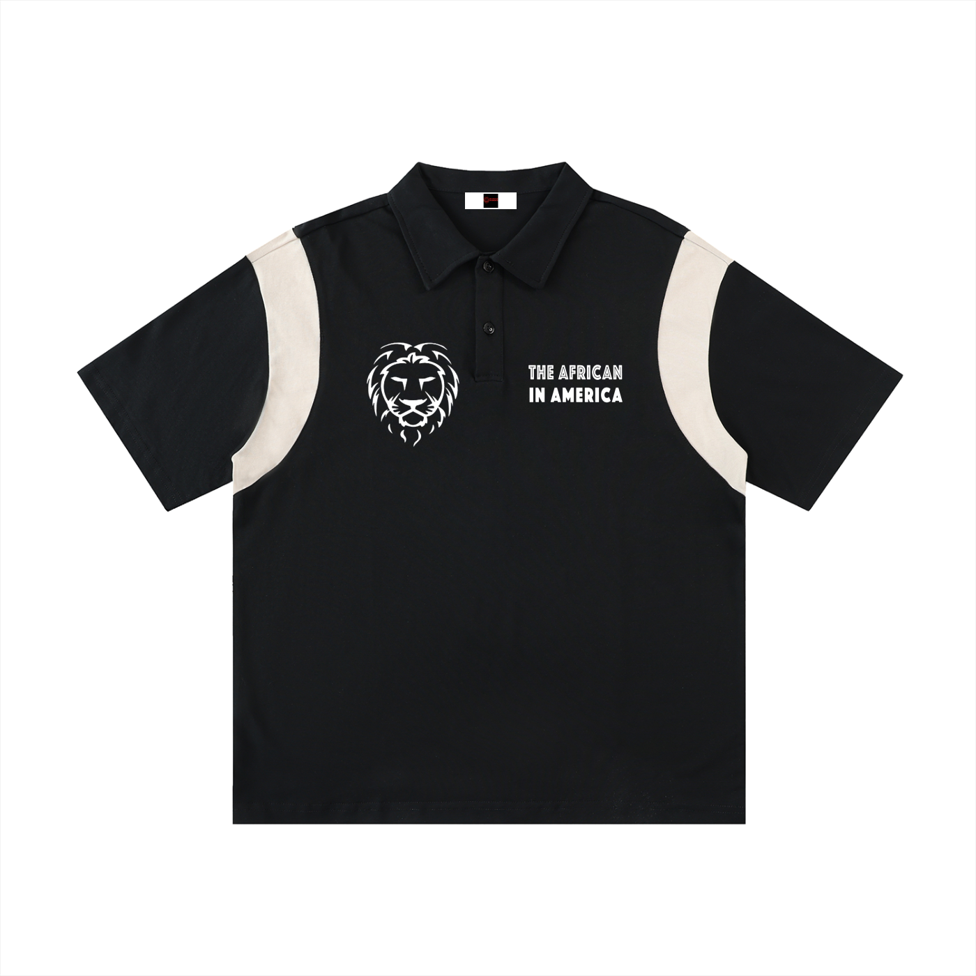 Contrast Panel Cotton Polo Shirt