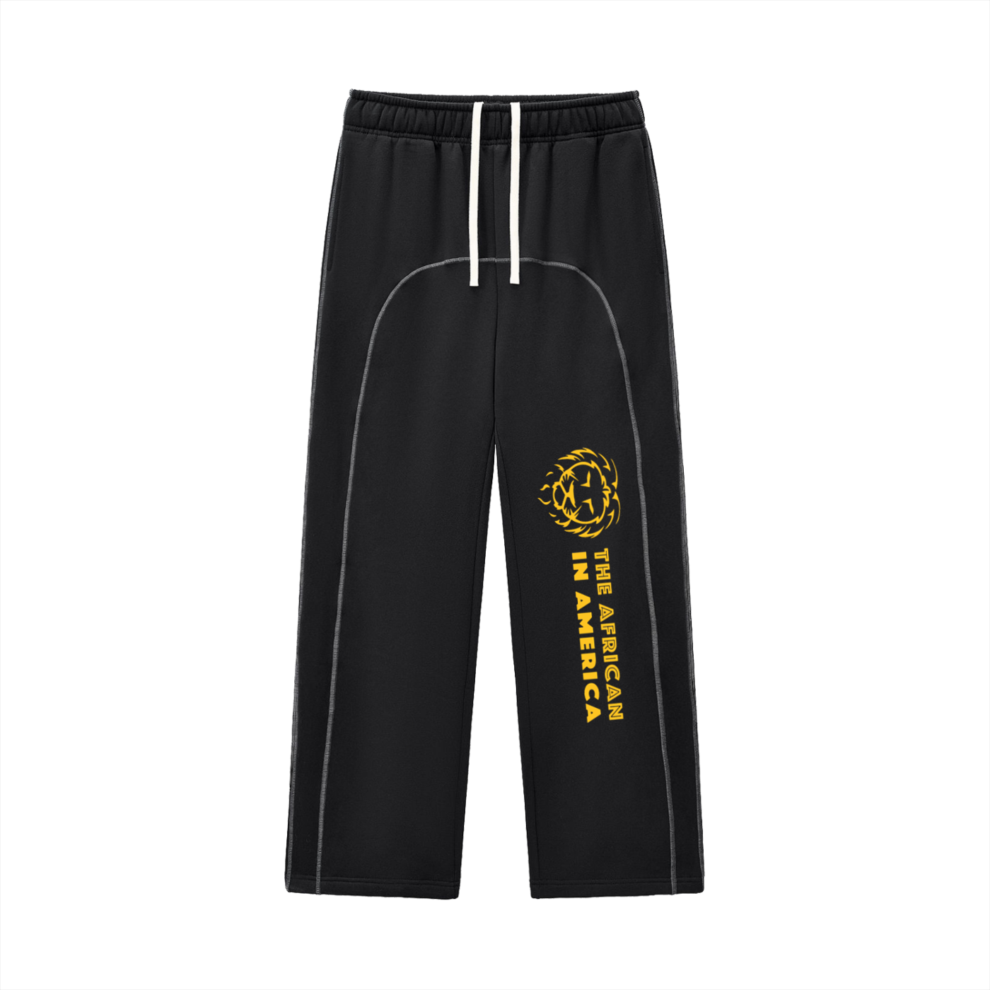 Contrast-Stitched Fleece Sweatpants – Oversized Unisex Streetwear Joggers