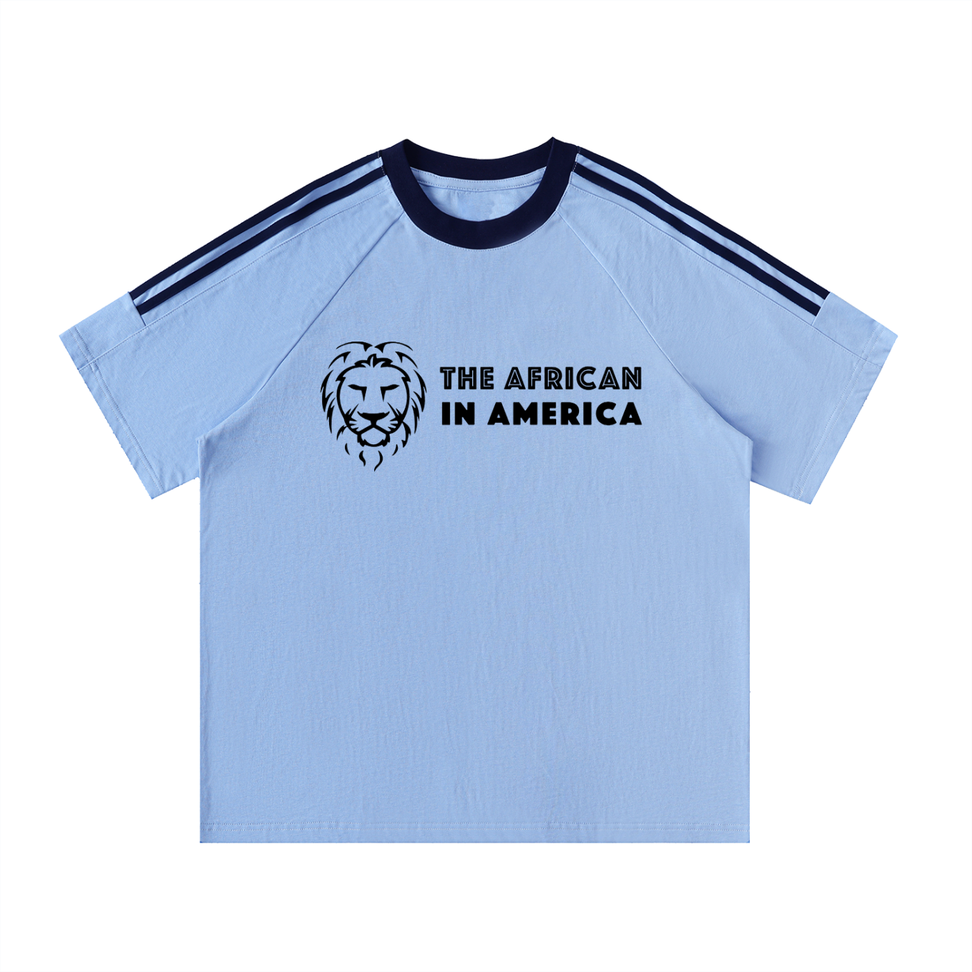 Contrast Tape Crewneck T-Shirt – Premium Cotton Athletic Streetwear Tee