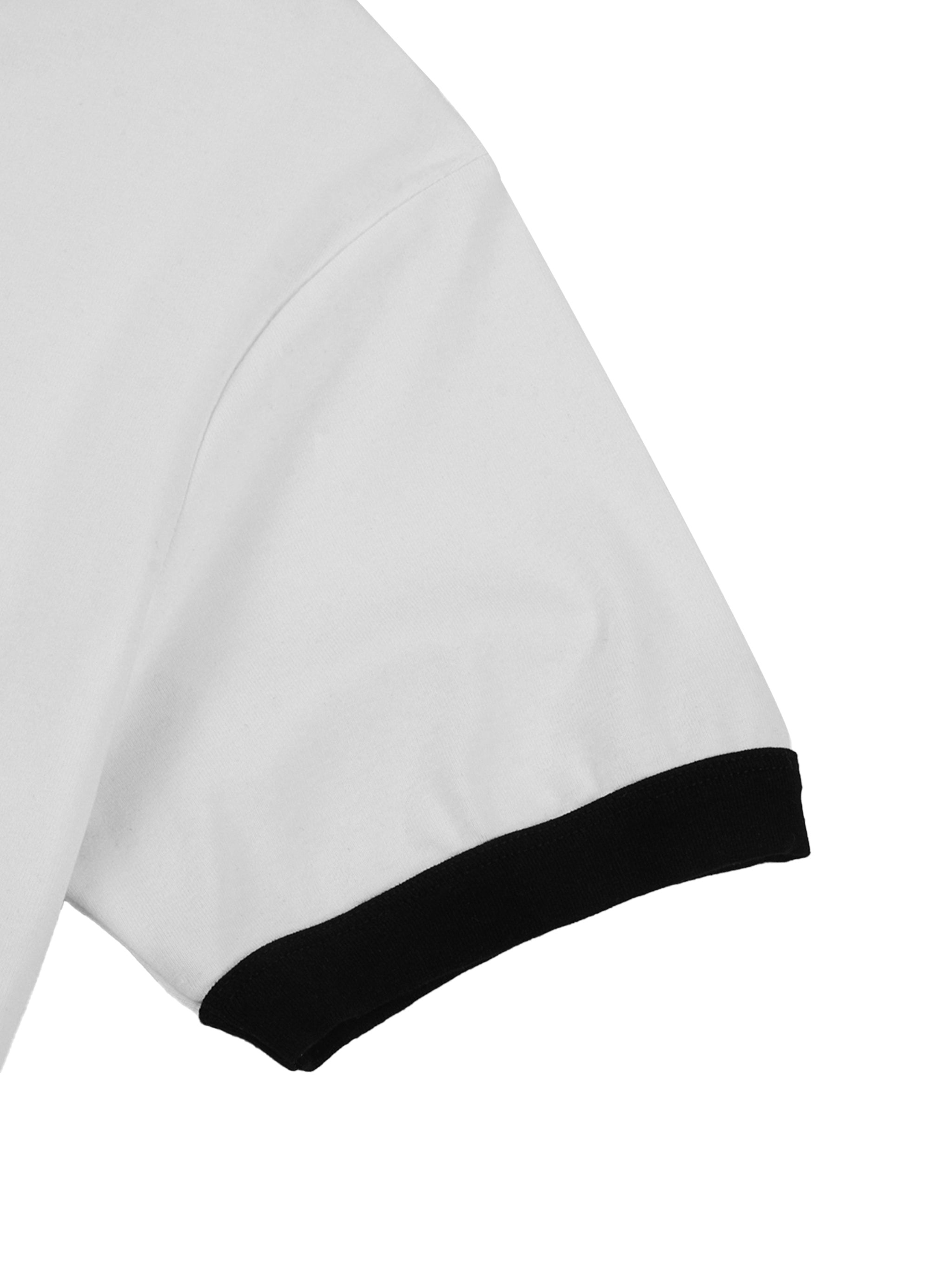 Contrast Edge Ribbed Crewneck T-Shirt – Athletic Stretch Fit