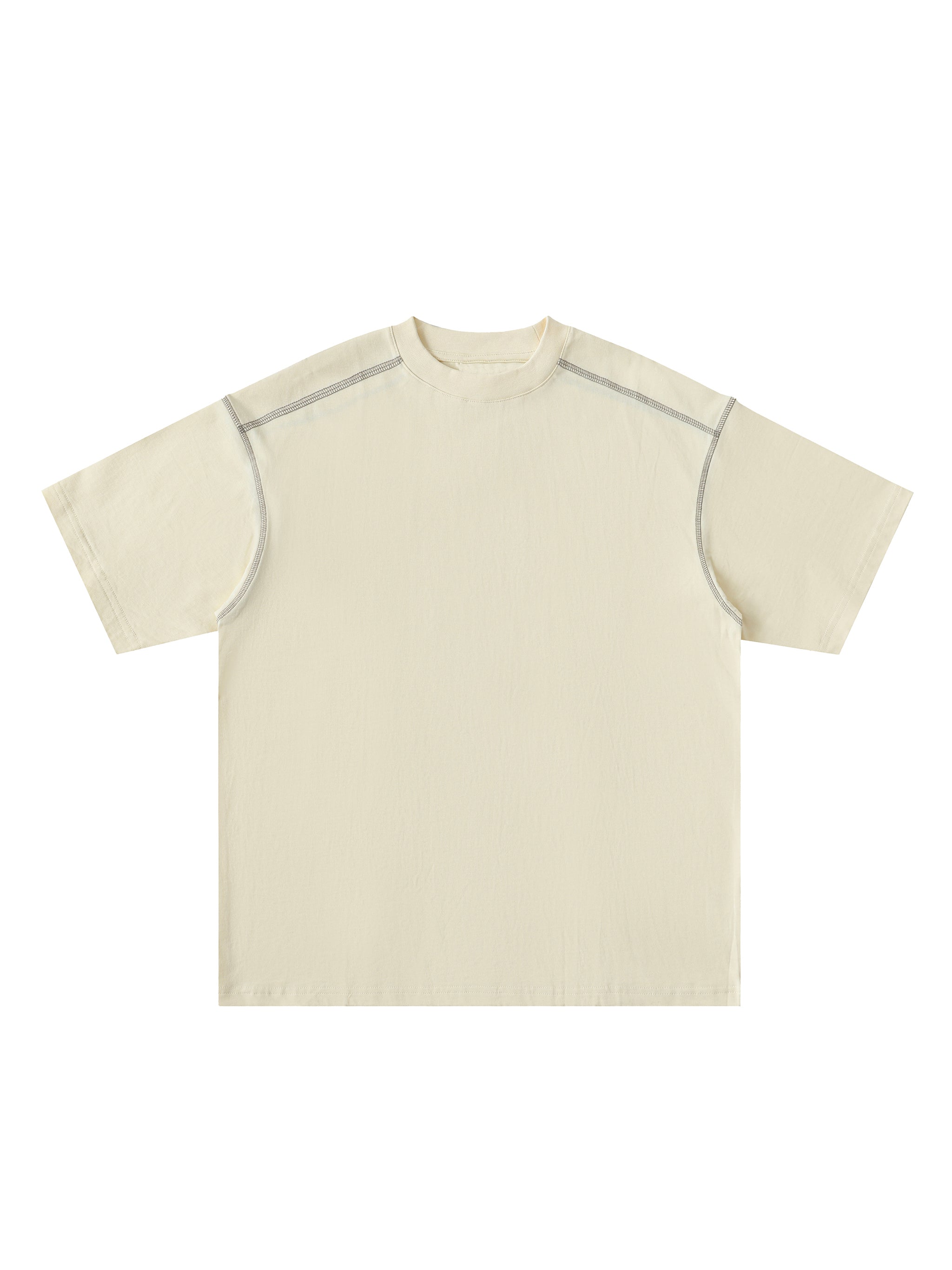 Oversized Contrast Stitch Cotton T-Shirt – Premium Unisex Streetwear Tee