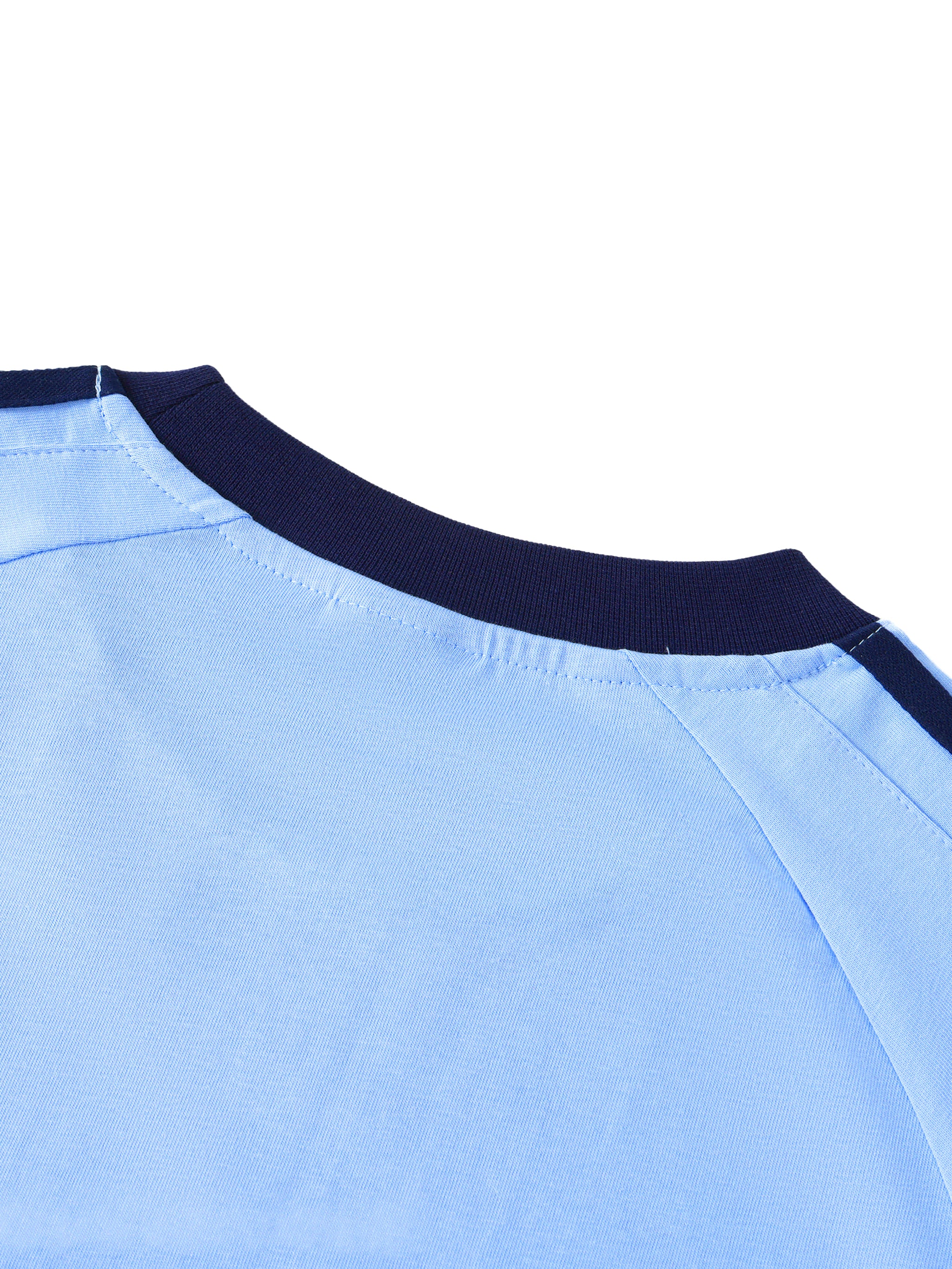 Contrast Tape Crewneck T-Shirt – Premium Cotton Sport Streetwear Essential