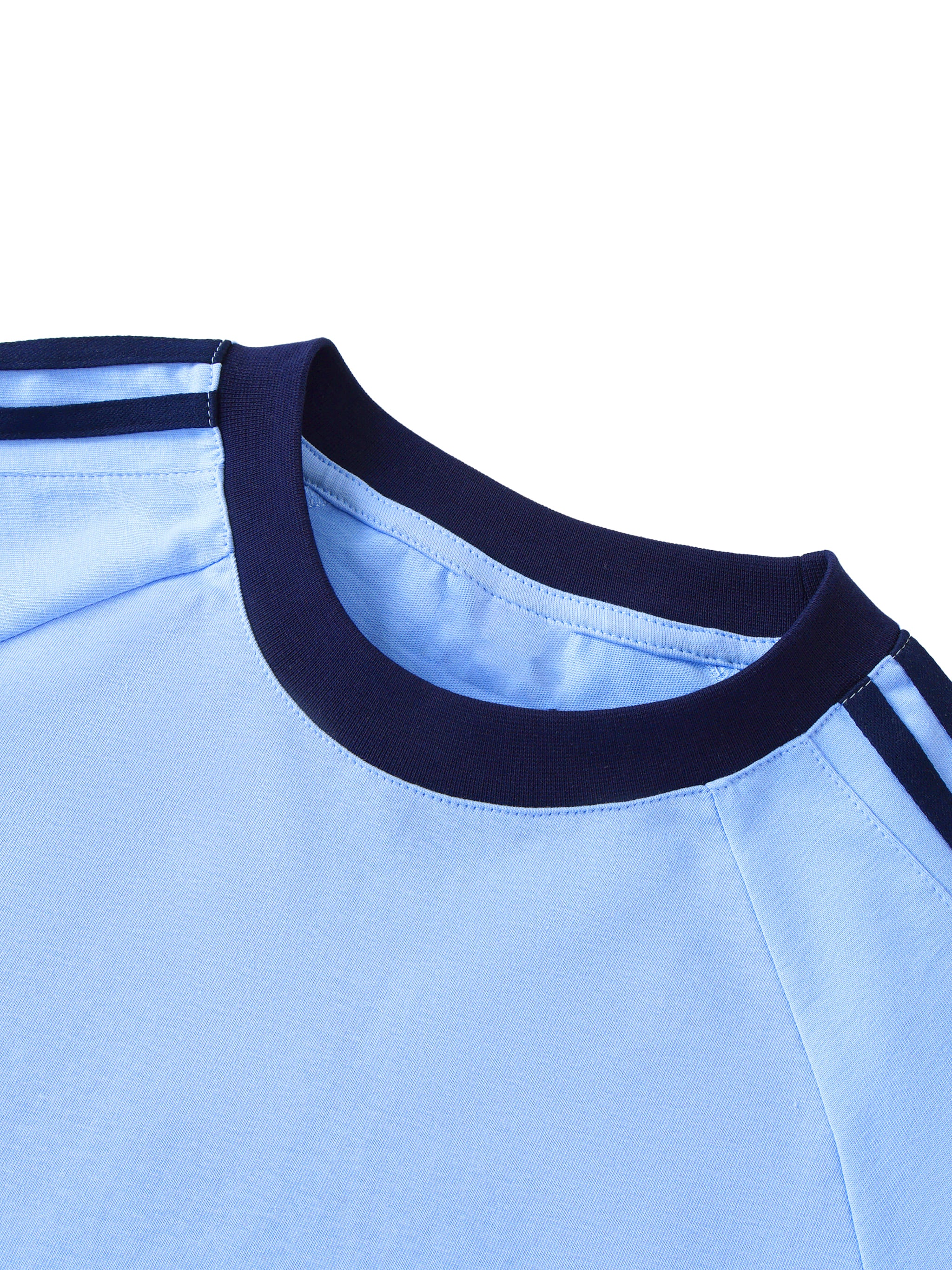 Contrast Tape Crewneck T-Shirt – Premium Cotton Sport Streetwear Essential