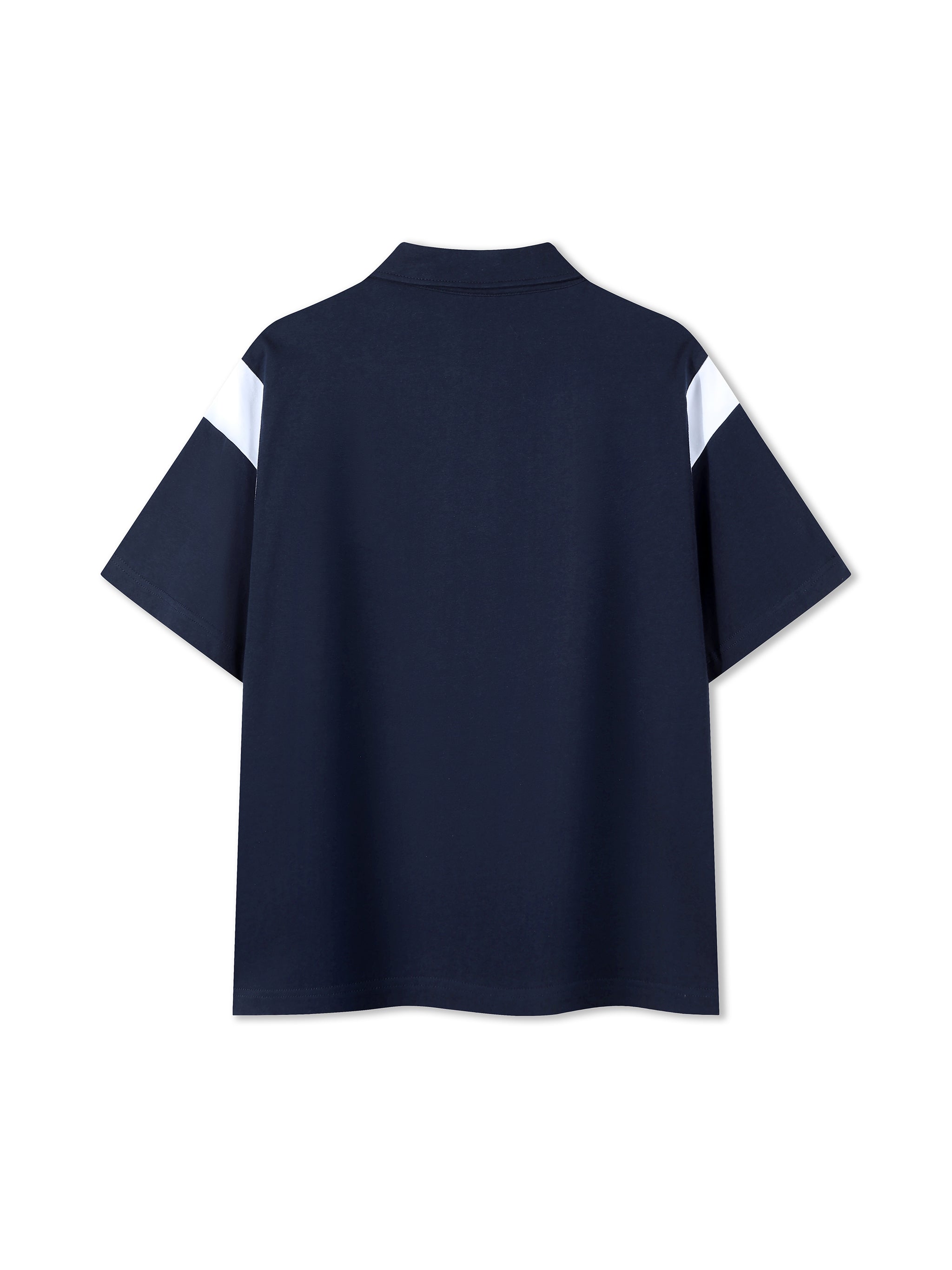 Contrast Panel Cotton Polo Shirt