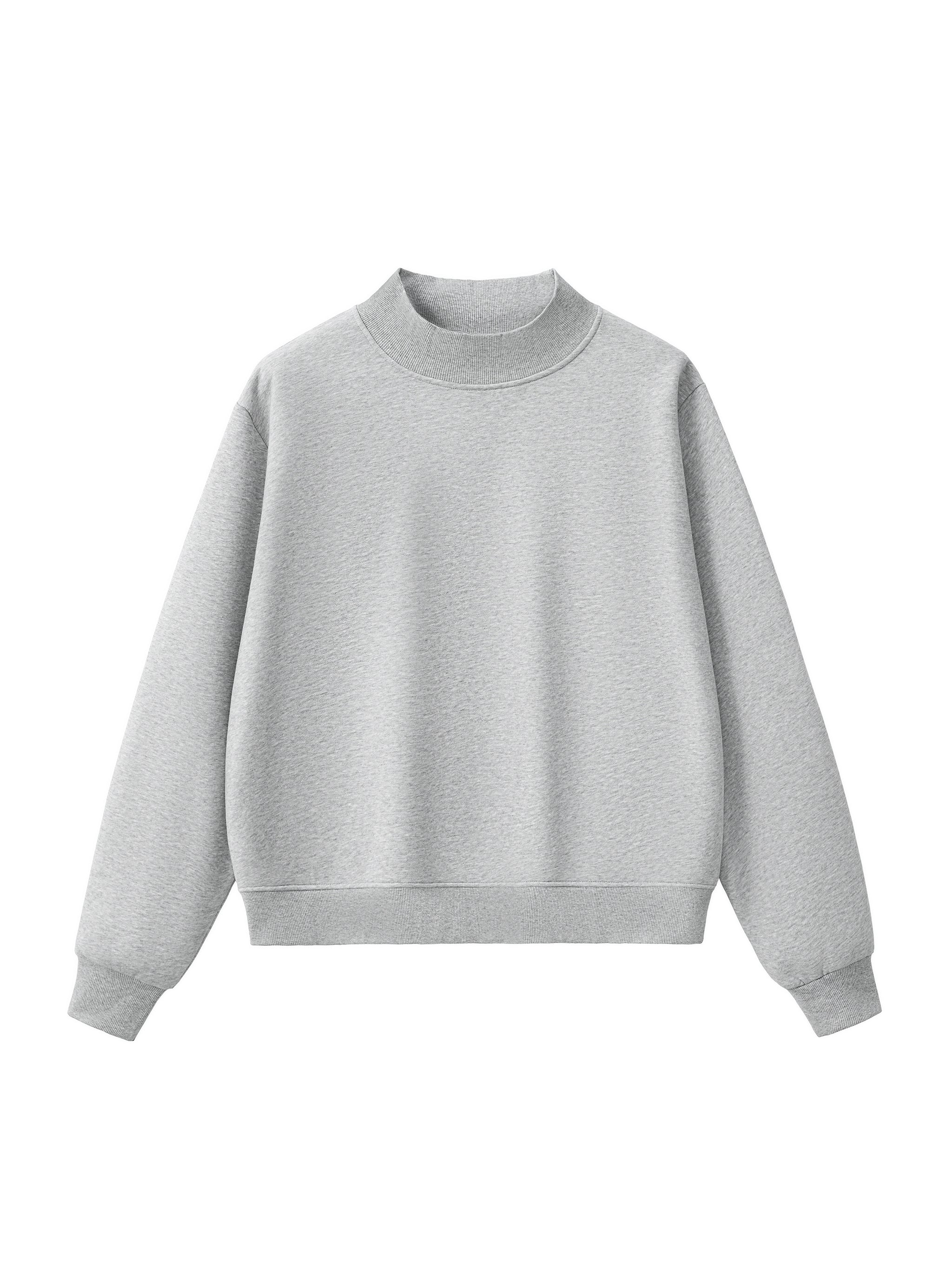 Women’s Cropped Mock Neck Sweatshirt – Premium Oversized Fleece
