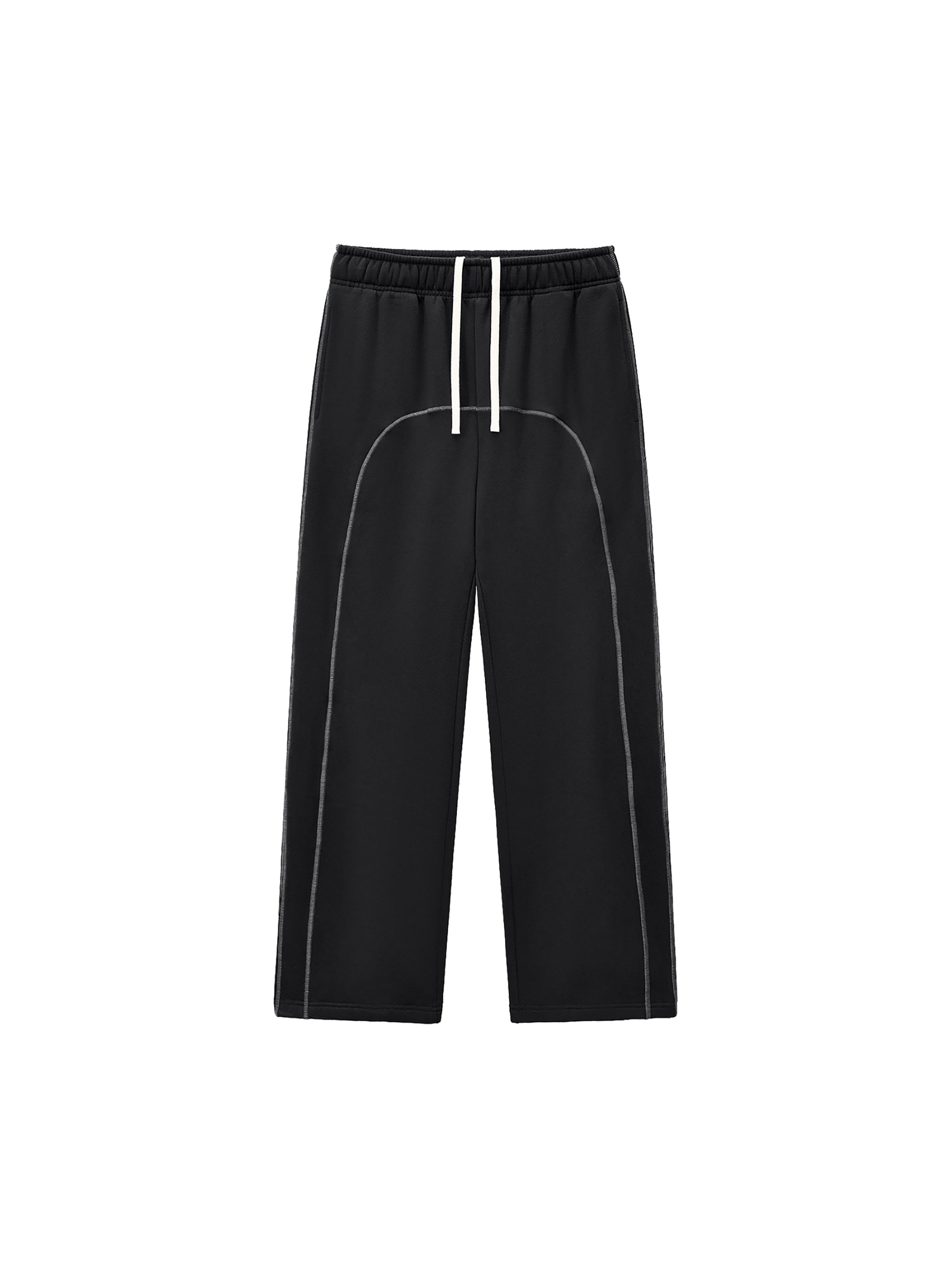 Contrast-Stitched Fleece Sweatpants – Oversized Unisex Streetwear Joggers