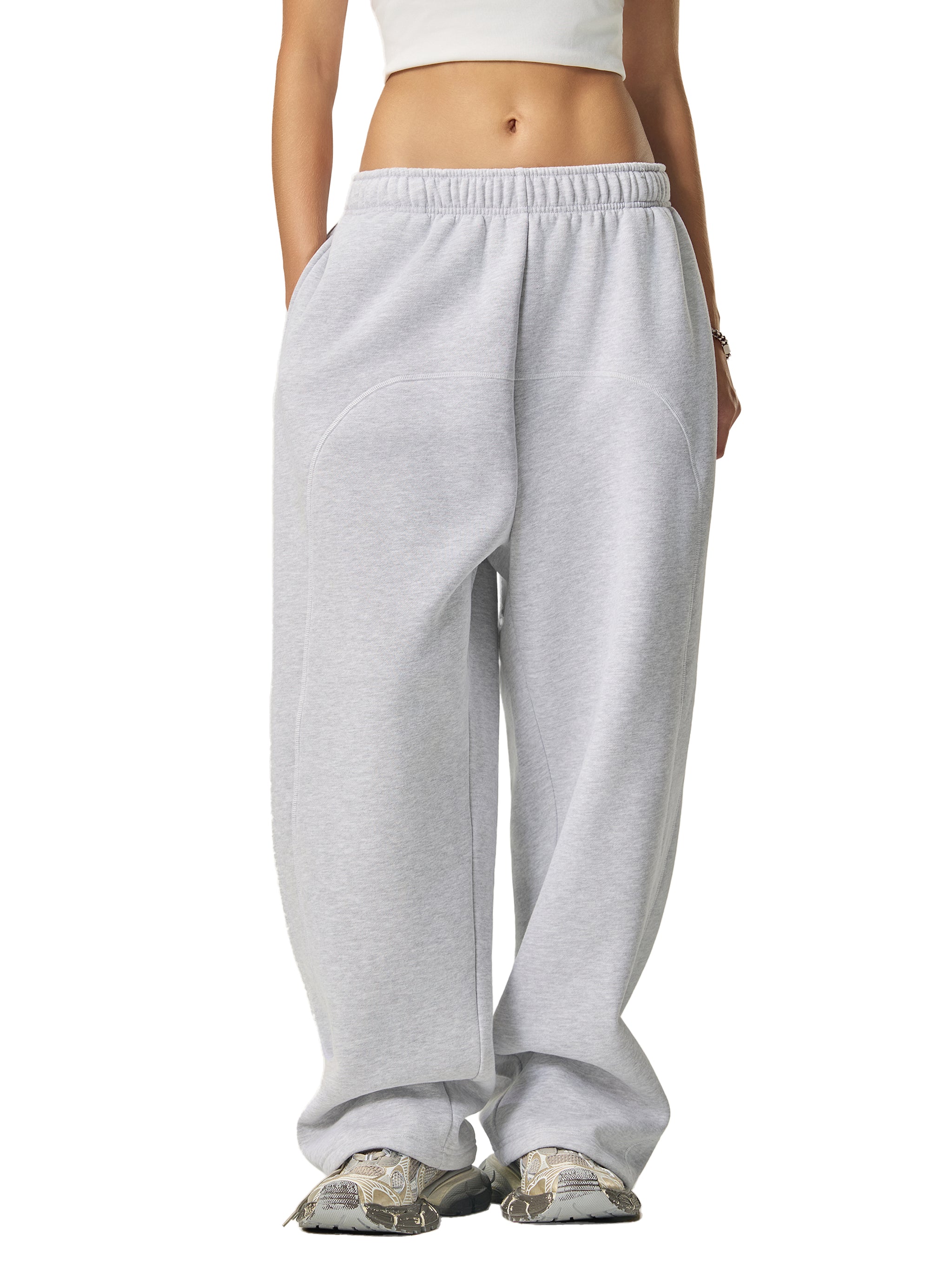 Black Oversized Fleece Sweatpants – Unisex Heavyweight Streetwear Joggers