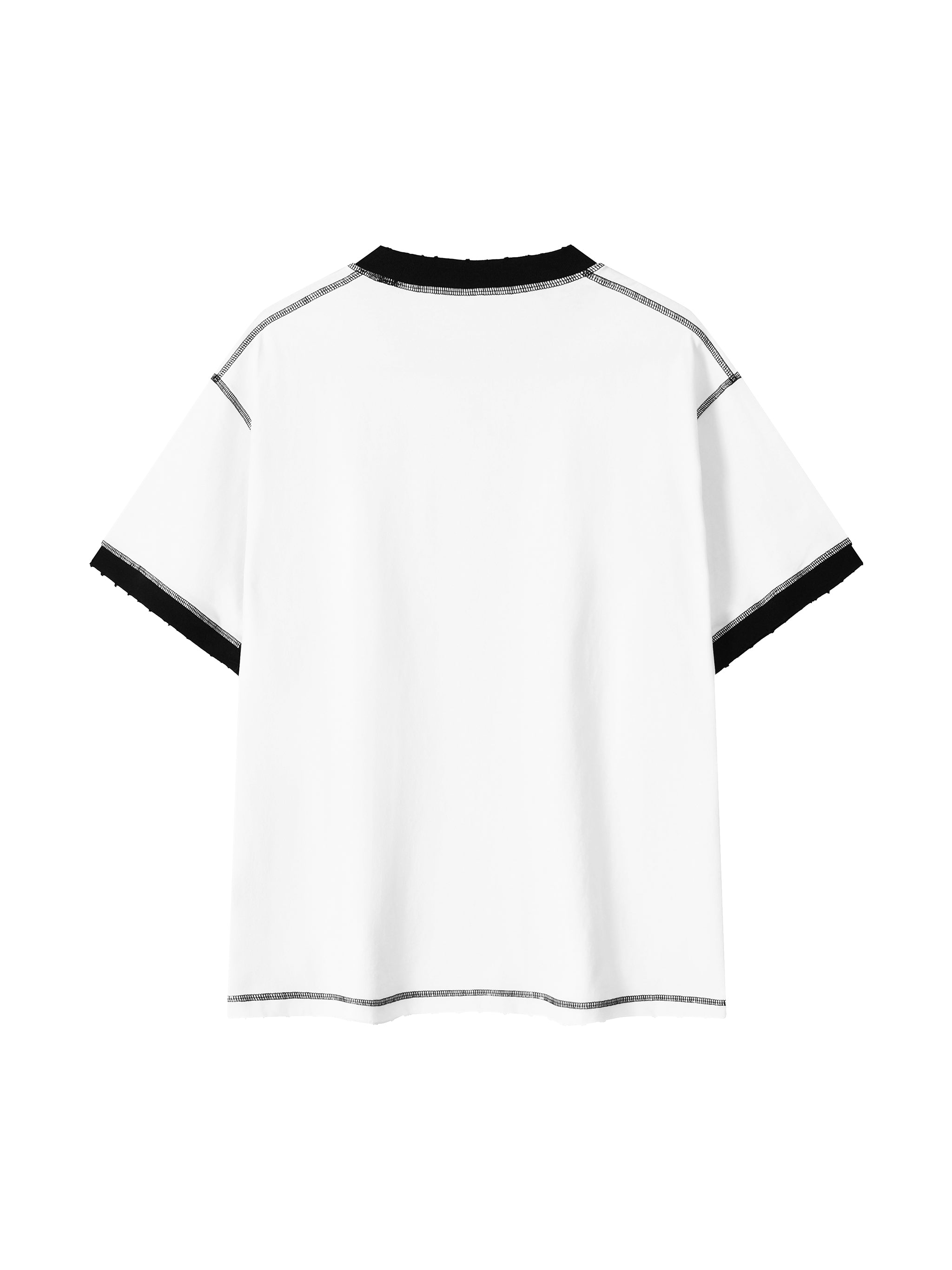 Contrast-Stitched Cotton T-Shirt – Premium Loose Fit Unisex Tee