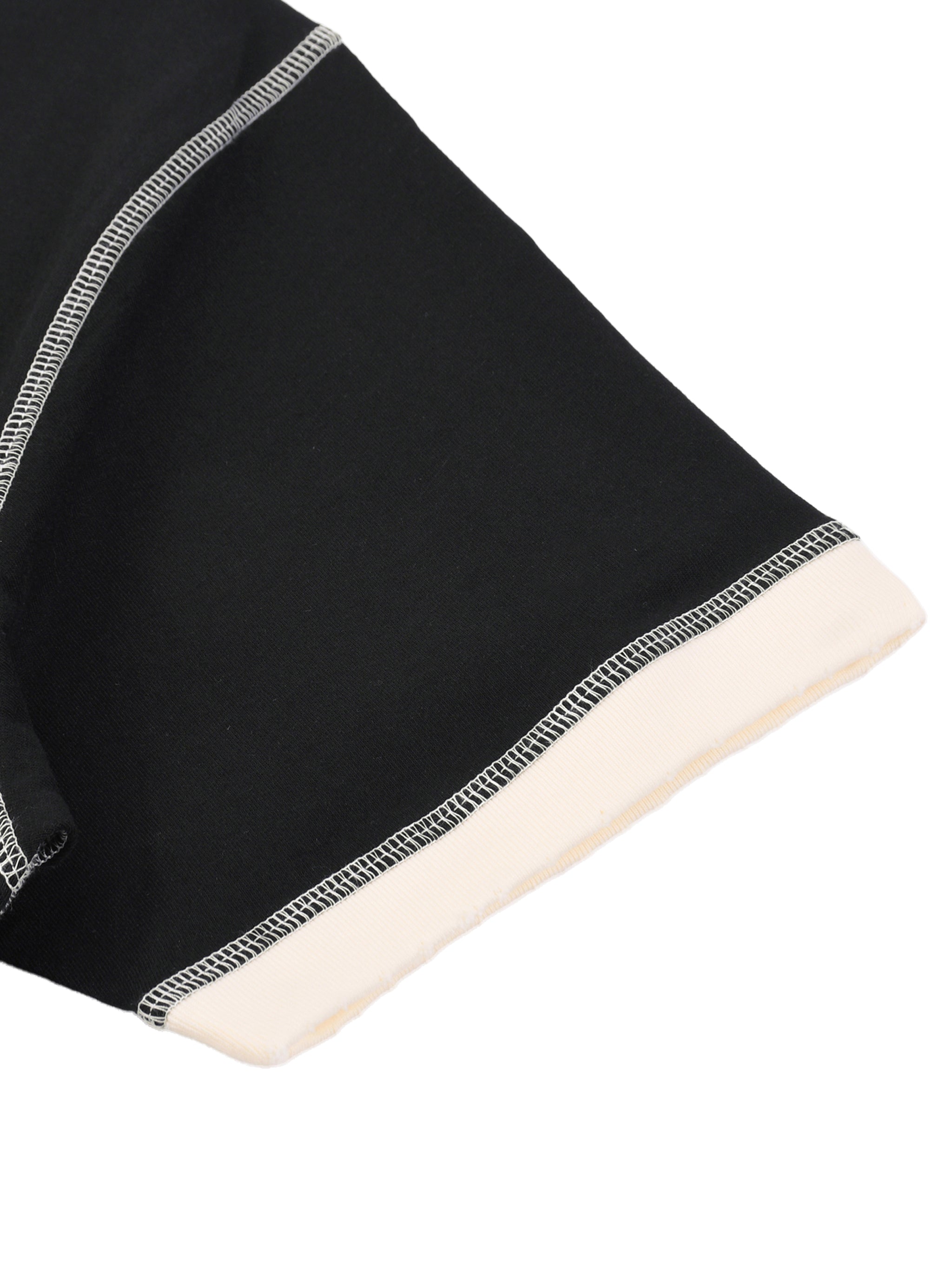 Contrast-Stitched Cotton T-Shirt – Premium Loose Fit Unisex Tee