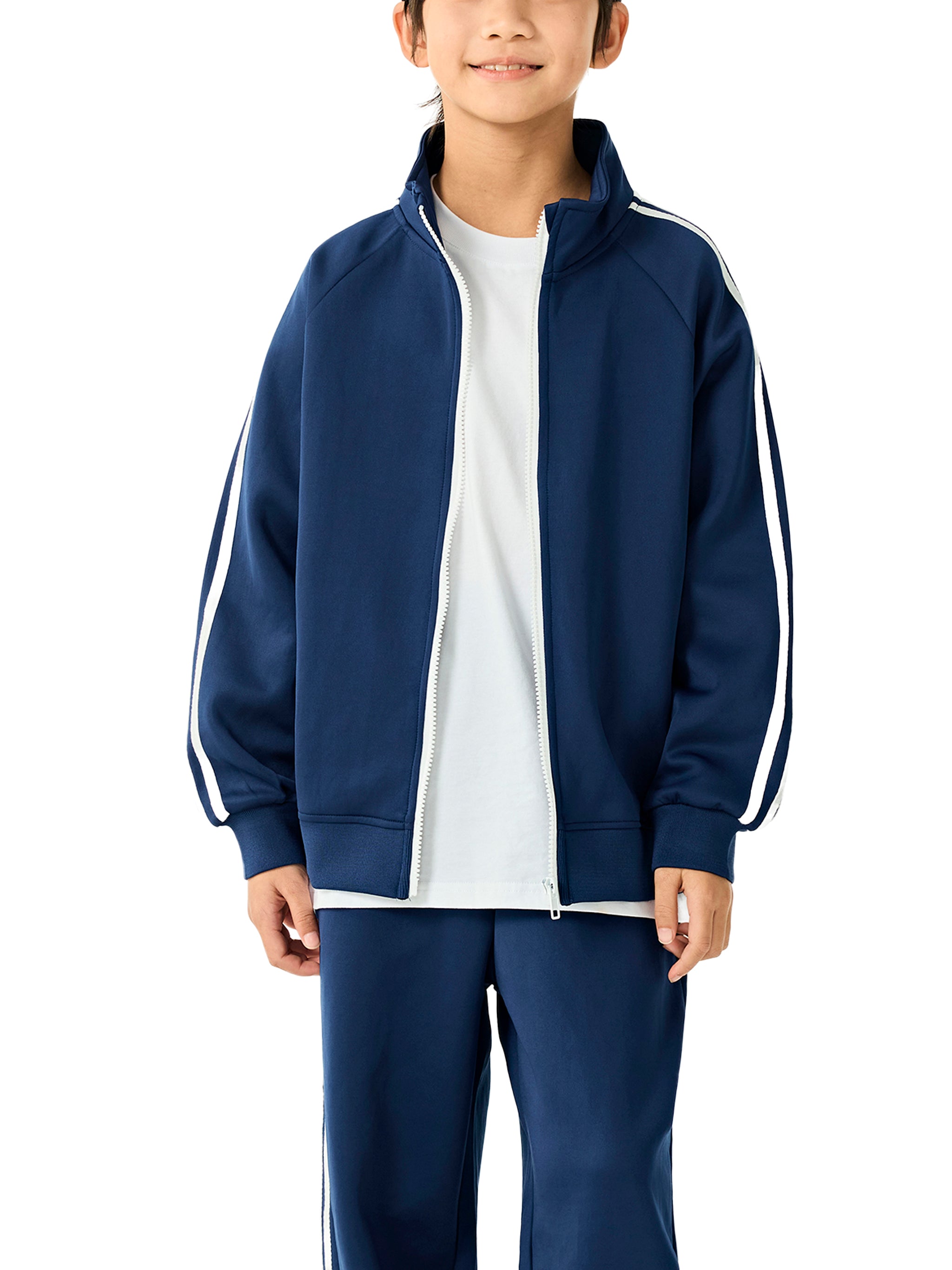 Kids Contrast Tape Coach Jacket – Sport Zip-Up Jacket for Boys & Girls