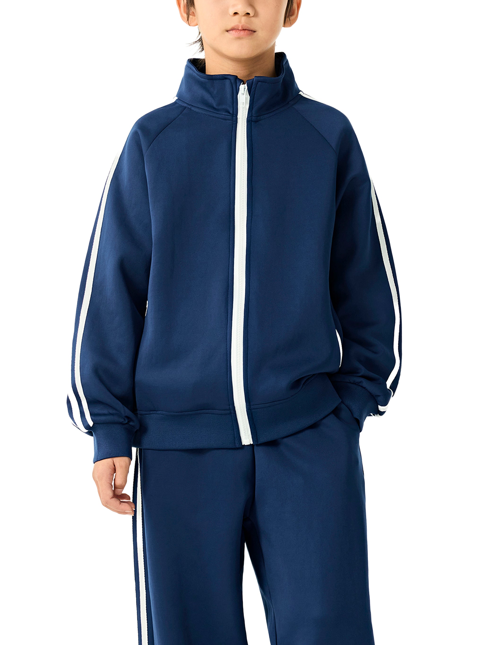 Kids Contrast Tape Coach Jacket – Sport Zip-Up Jacket for Boys & Girls