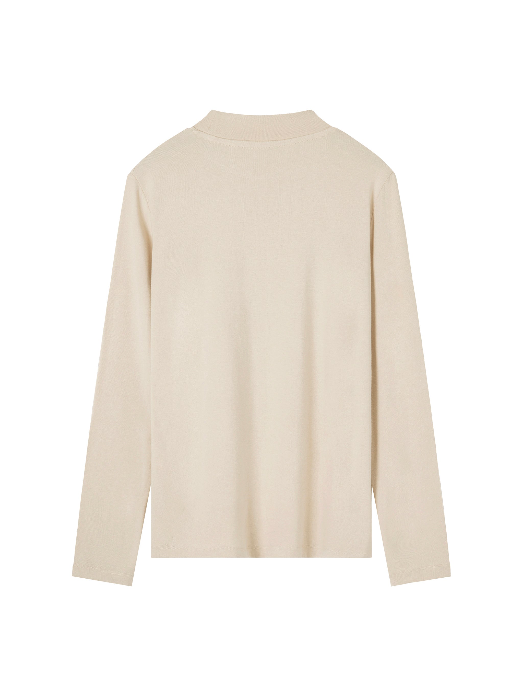 Women’s Mock Neck Long Sleeve Crop T-Shirt | Slim Fit Stretch Top